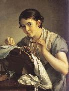 Vasily Tropinin The Lace Maker, Germany oil painting artist